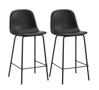 Set of 2 Forrest Bar Stools Black
