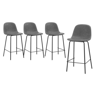 Set of 4 Forrest Bar Stools Grey