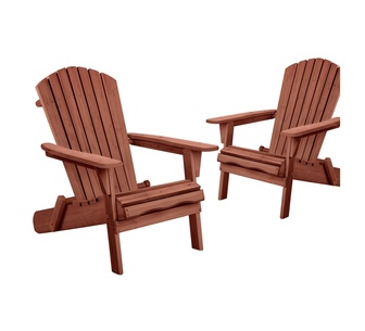 Set of 2 Afra Brown Outdoor Adirondack Chair