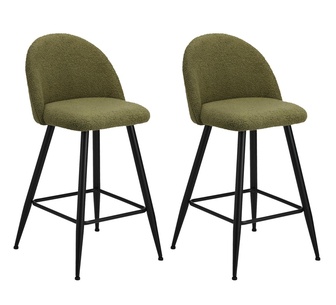 Sevinc Set of 2 Bar Stools Green