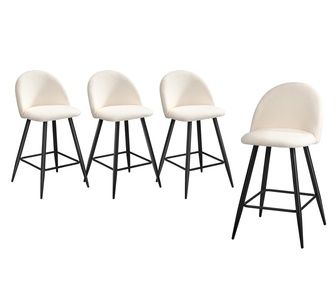 Sevinc Set of 4 Bar Stools White/Black