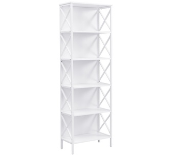Seyfreid 6 Tier Tall Bookcase White