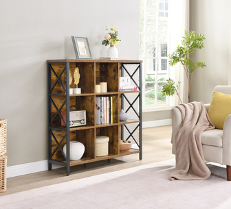 Seyfreid 9 Cube Bookcase Rustic Brown