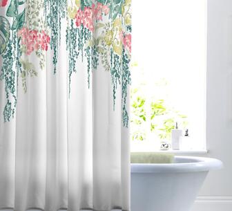 Shaina Shower Curtain White/Green