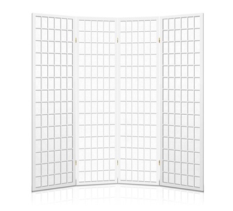 Shadlyn 4 Panel White Room Divider