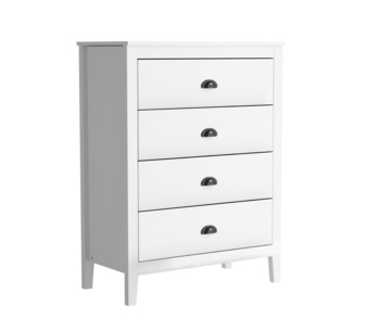 Shanaya White Chest of 4 Drawers
