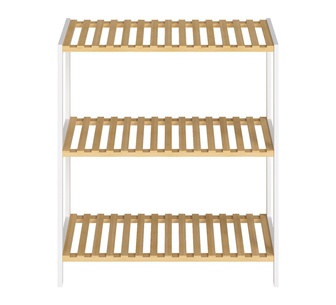 ShelfStar 66cm 3 Tier Natural Bamboo Shoe Rack