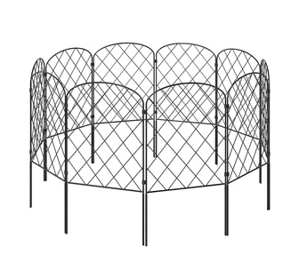 Shieldra 10PCS 61x32cm Black Steel Garden Fence Pet Barrier