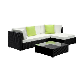 Sigma 5 Piece Black Wicker Outdoor Lounge Setting