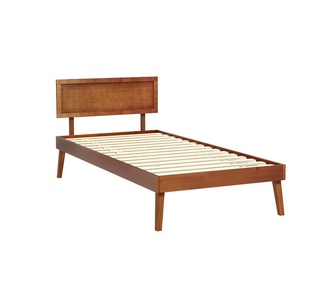 Silang Single Walnut Wooden Bed Frame
