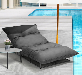 Silo Outdoor Sun Lounge w/ Table Grey