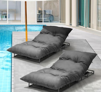 Set of 2 Silo Sun Lounge Grey