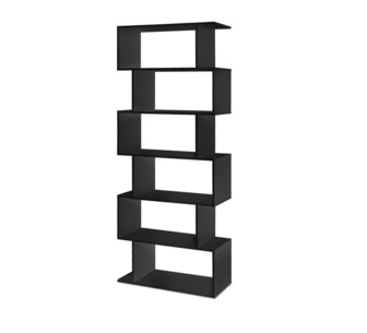 Sinag 6 Tier Black Bookshelf