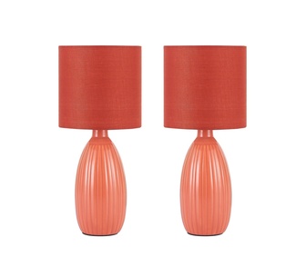 Set of 2 Sixten Coral Ceramic Table Lamp