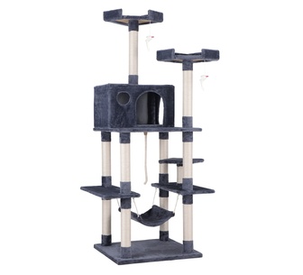 Skarter 184cm Grey Fir Wood & Plush Cat Tree