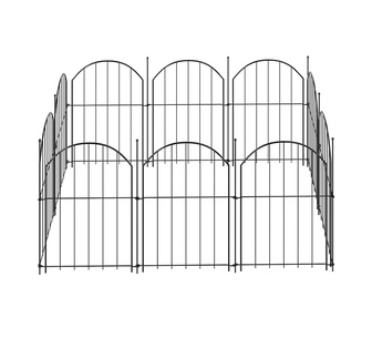 Skyfence 10PCS 43x33cm Black Steel Garden Fence Pet Barrier