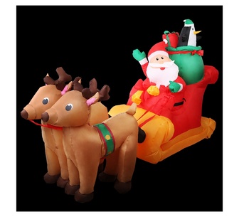 Holly Jolly 2.2M Santa Sleigh Christmas Inflatable Red