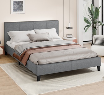 Slidell Double Grey Fabric Bed Frame