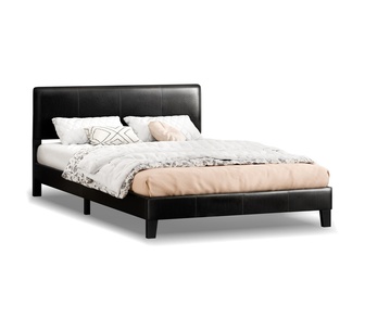 Slidell Double Black PU Bed Frame