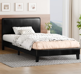 Slidell King Single Black PU Bed Frame