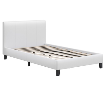 Slidell King Single White PU Bed Frame