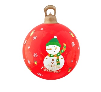 Holly Jolly LED Christmas Snowman Inflatable Ball Red