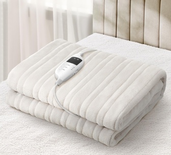 Snuggy Electric Heated Throw Flannel Cream