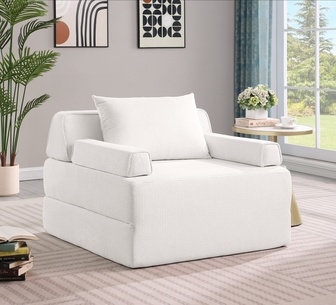 Soflix 1 Seater Beige Chenille Compressed Sofa Bed