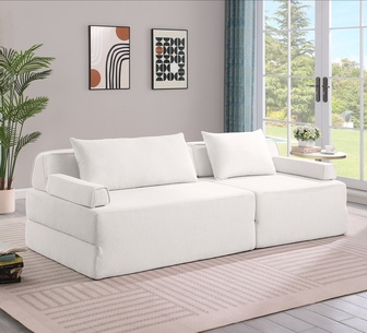Soflix 3 Seater Beige Chenille Compressed Sofa Bed