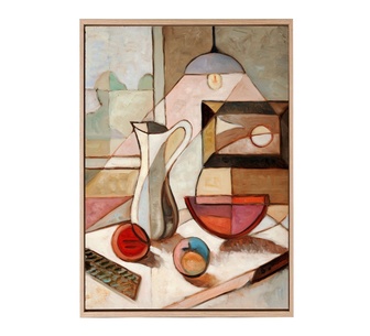 Solune 70x100cm Multicoloured Framed Canvas Wall Art