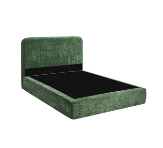 Soleil Double Green Chenille Compressed Bed Frame