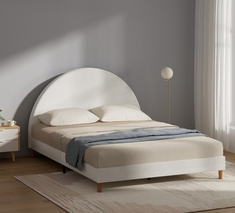 Solea Cream Boucle Upholstered Double Bed