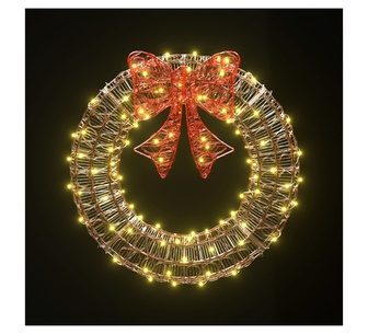 Holly Jolly 160 LED Christmas Solar Wreath Lights White