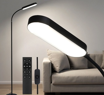 Solix Black LED Floor Lamp with Remote Control
