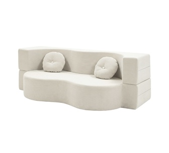 Solenne Beige 3 Seater Compressed Sofa Bed