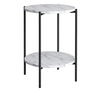 Soleil Black & White Marble Look Side Table