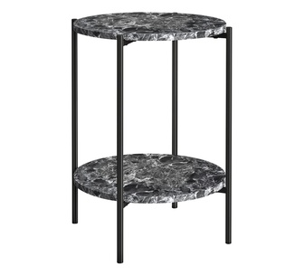 Soleil Black & Grey Marble Look Side Table