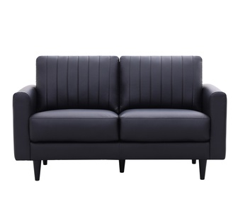 Solarius 2 Seater Black PU Sofa