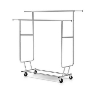 Sonali Double Rail Silver Adjustable Hanger Coat Stand