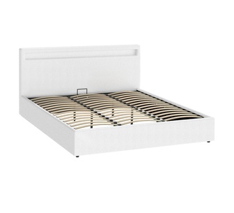 Sorelle King White Boucle LED Gas Lift Bed Frame
