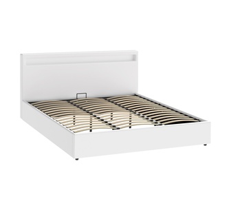 Sorelle King White PU LED Gas Lift Bed Frame