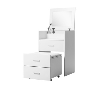 Sorenne 2 in 1 White Dressing and Bedside Table Set