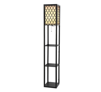 SparkNest 3 Tier Black Pattern LED Floor Lamp
