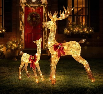Sparkelle 2 pc LED Christmas Reindeer Décor