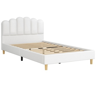 Starkville King Single White PU Bed Frame