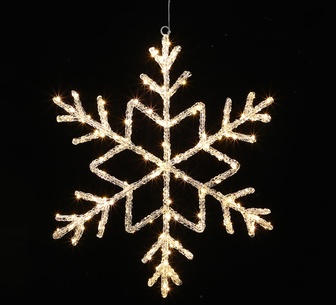 Lasus 2D Acylic Snowflake Double Star Warm White