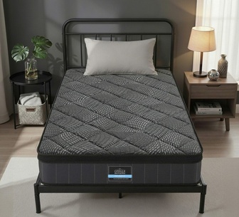 StarNight 25cm King Single Black Pocket Springs Mattress