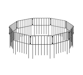 Stayguard 10PCS 42x32cm Black Steel Garden Fence Pet Barrier