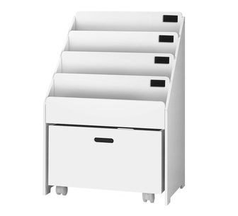 Starla 4 Tiers Kids Bookcase Storage Organiser White
