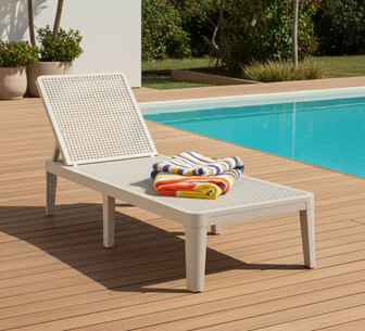 Stonepeak Light Grey Adjustable Outdoor Lounger